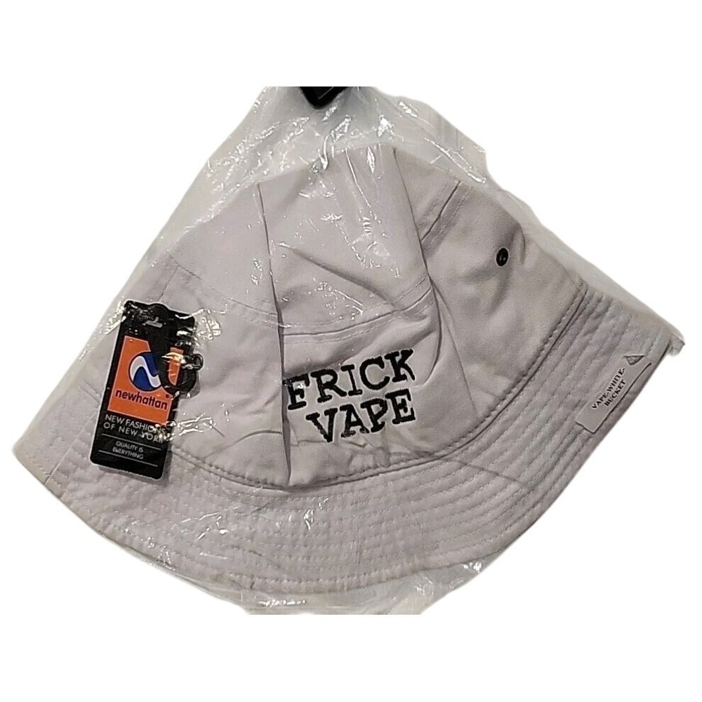 Newhattan Frick Vape White Bucket Hat Size S/M‎ Small/Medium New Sealed In Pkg